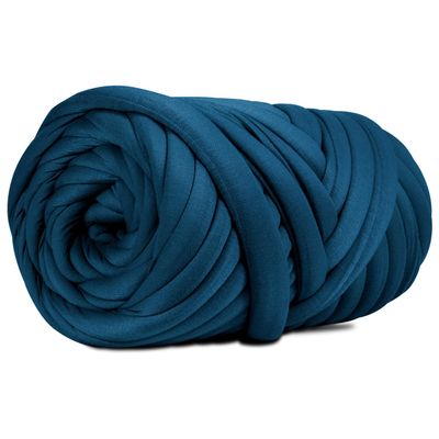 SOJITEK, DIY, 2.2 LBS of Soft Polyester Bulky Yarn for Hand Knitting Blanket, Pillow, Handbag, Demin Blue, 41.5 Yards, Arm Knitting Yarn for Chunky Braided Knot Throw Blanket, Weave Craft Crochet