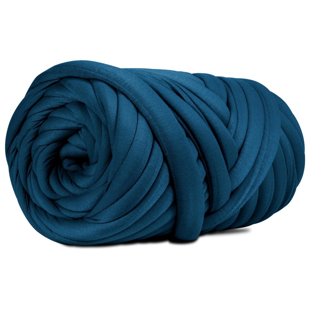 SOJITEK, DIY, 2.2 LBS of Soft Polyester Bulky Yarn for Hand Knitting Blanket, Pillow, Handbag, Demin Blue, 41.5 Yards, Arm Knitting Yarn for Chunky Braided Knot Throw Blanket, Weave Craft Crochet