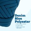 SOJITEK, DIY, 2.2 LBS of Soft Polyester Bulky Yarn for Hand Knitting Blanket, Pillow, Handbag, Demin Blue, 41.5 Yards, Arm Knitting Yarn for Chunky Braided Knot Throw Blanket, Weave Craft Crochet view 3