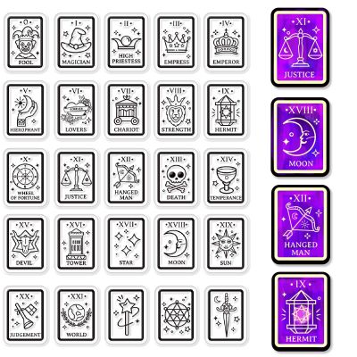 CRASPIRE Tarot Cards Silicone Clear Stamps for Scrapbooking Journaling Making Mystic Moon Mystery Greeting Words DIY Fantasy Magic Transparent Rubber Seals Stamp Crafting Supplies 6.3 x 4.3inch