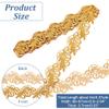 NBEADS 4.37 Yards Gold Embroidery Polyester Ribbons, 2.6 Inch Wide Adhesive Goldenrod Lace Trim Iron on Metallic Flower Lace for Sewing Costumes Gowns Home Decor Garment Accessories view 2