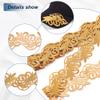 NBEADS 4.37 Yards Gold Embroidery Polyester Ribbons, 2.6 Inch Wide Adhesive Goldenrod Lace Trim Iron on Metallic Flower Lace for Sewing Costumes Gowns Home Decor Garment Accessories view 4