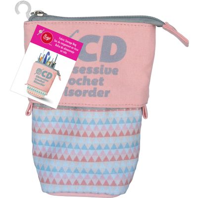 Boye 42-40165 ''OCD'' Fabric Crochet Storage Bag with Zipper, 5.75" x 7", Multicolor