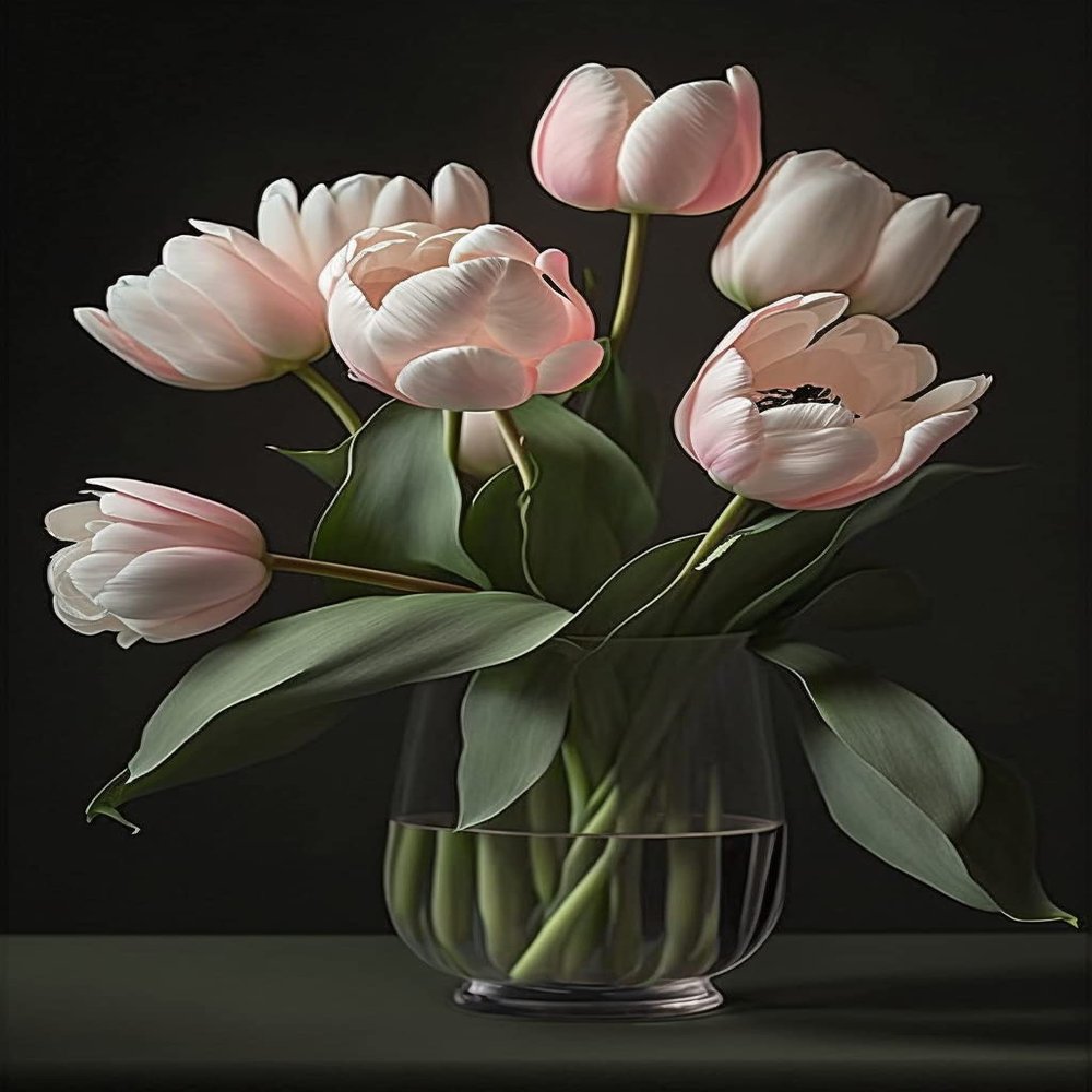 Tulip Flower Arrangement Diamond Painting Kits - Plant Flowers, for Beginners, Full Circle Gemstone Crystal Art Cross Stitch Kit, for Wall Decor & Store Decor Gifts (8 X 12 Inch)