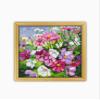 Cosmos and Dianthus Flowers CS966-1 - Counted Cross Stitch KIT#2. Set of Threads, Needles, AIDA Fabric, Needle Threader, Embroidery Clippers and Printed Color Pattern Inside. view 2