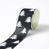 1.5 Inch Faux Jute Tree Print Ribbon with Cut Edge - 561-15-10 Black view 1