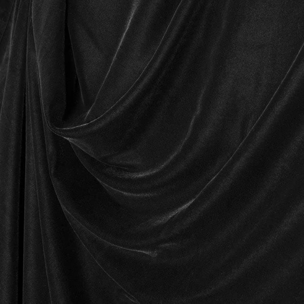 100% Micro Velvet Fabric Black Color 44"