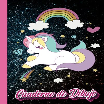 Cuaderno de dibujo: Libreta A4 unicornio para nias 110 pginas en Blancas - Libreta escolar para dibujar, pintar y colorear (Spanish Edition)