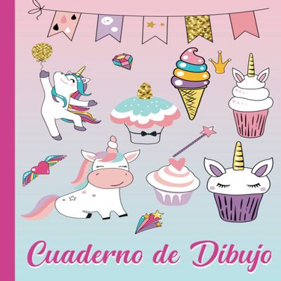 Cuaderno de dibujo: Libreta A4 unicornio para nias 110 pginas en Blancas - Libreta escolar para dibujar, pintar y colorear (Spanish Edition)