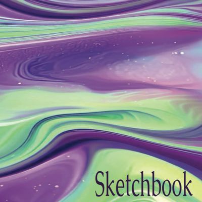 Sketchbook: Notebook for Drawing, Doodling, Sketching, Green and Purple Swirl Pattern Cover