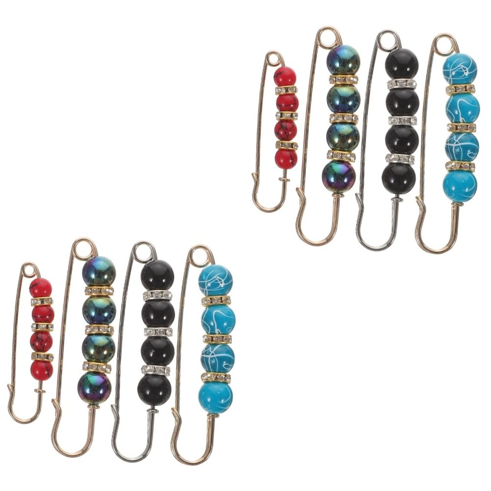 CORHAD 2sets Fashion Brooch Pins for Women Pearl Brooch Pins for Clothes 4pcs*2
