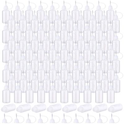Zhehao 100 Pcs Precision Needle Tip Glue Applicator Bottles 30 ml/ 1 oz Translucent Glue Bottles Narrow Tip Applicator Bottle Plastic Liquid Dropper for DIY Quilling Craft Acrylic Painting(White)
