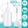 Zhehao 100 Pcs Precision Needle Tip Glue Applicator Bottles 30 ml/ 1 oz Translucent Glue Bottles Narrow Tip Applicator Bottle Plastic Liquid Dropper for DIY Quilling Craft Acrylic Painting(White) view 2