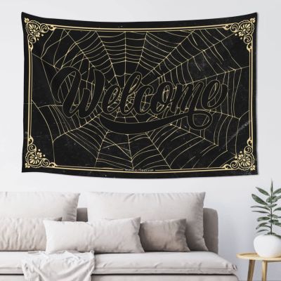CakJuice Home Decor for Men Welcome Goth Spider Web Tapestry Bedroom Door Decor Man Cave Accessories and Decor (Size : 75X100CM)