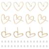 BENECREAT 16pcs Real 18K Gold Plated Brass Earrings, Heart Shaped Brass Earrings, Simple Hollowed Out Heart Earrings and 40 Plastic Ear Plugs for Anniversary, Jewelry Making, 13x11mm view 1