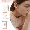 BENECREAT 16pcs Real 18K Gold Plated Brass Earrings, Heart Shaped Brass Earrings, Simple Hollowed Out Heart Earrings and 40 Plastic Ear Plugs for Anniversary, Jewelry Making, 13x11mm view 2