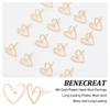 BENECREAT 16pcs Real 18K Gold Plated Brass Earrings, Heart Shaped Brass Earrings, Simple Hollowed Out Heart Earrings and 40 Plastic Ear Plugs for Anniversary, Jewelry Making, 13x11mm view 4