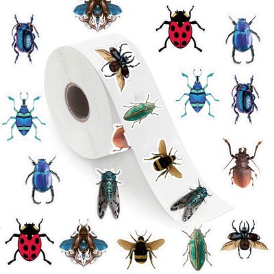 500 Pcs Insect Aesthetic Graffiti Round Seal Label Self-Adhesive Stickers for Christmas Halloween Party Decorations for Scrapbooking Envelopes Water Bottles(Fashion Pattern 10)