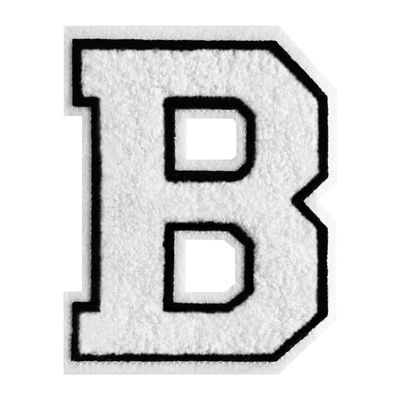 4.5 Inch White Chenille Varsity Letter Patch - Iron On Letterman Jacket Patches for Clothing, Hats, Jeans, Bags & Backpacks (1 PC)