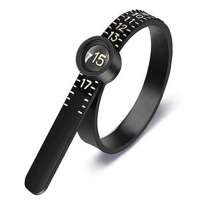 Ring Sizer Measuring Tool JRONGHE Reusable Finger Size Measuring Tape with Magnified Glass, Jewelry Sizing Tool 1-17 USA Rings Size