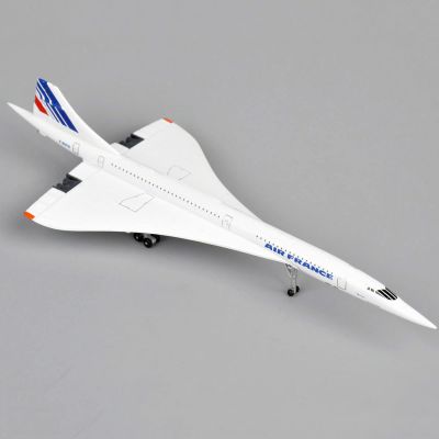 AZIZAT 1:400 Air France Concorde Plane Model Alloy Metal Aircraft Model Airplane Die-Cast Plastic Stand for Collection Or Gift Ornament