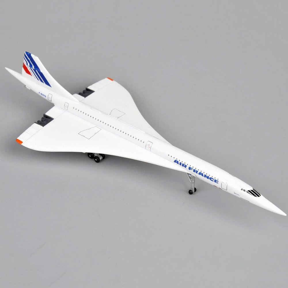 AZIZAT 1:400 Air France Concorde Plane Model Alloy Metal Aircraft Model Airplane Die-Cast Plastic Stand for Collection Or Gift Ornament
