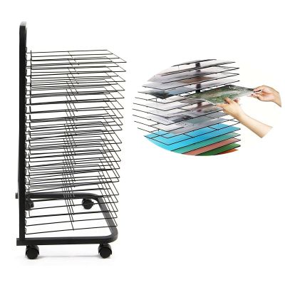 THEGA Art Drying Rack - Mobile Metal Art Storage Rack, Extra Large 25/35 Flexible Shelves, Solid Metal, Power Coated Design, Ideal for Schools and Art Clubs (Color : 35 Layers)