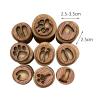 9Pcs Wooden Stamp Set, Animals Foot Print Stamp Handmade Kids Girls Painting Animals Paw Stamp Animal Track Stamps for Journals Clay Planner, Style C S 2.5-3.5cm view 2