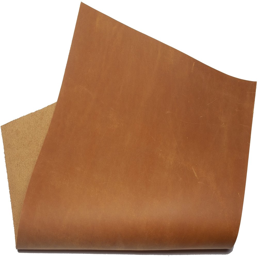 Cowhide Leather 1.6mm Thick Pull-Up Crazy Horse Leather Real Leather Sheets for Crafts (A1 (594 x 841mm), Light Brown, 1)
