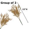 Factory Direct Craft Group of 2 Gold Glittered Artificial Leaf Bushes for Holiday Arrangements and 50th Anniversary Celebration Decorations - 15" L view 2