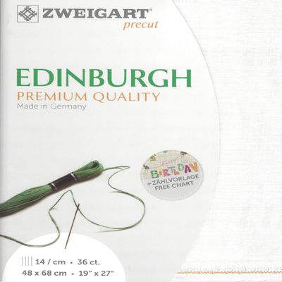 Wizardi Edinburgh 36 Count White 3217/100. Needlework Canvas, Cross-Stitch Fabric, Embroidery Cloth, Needlepoint Canvas. 100% Linen. Precut Zweigart