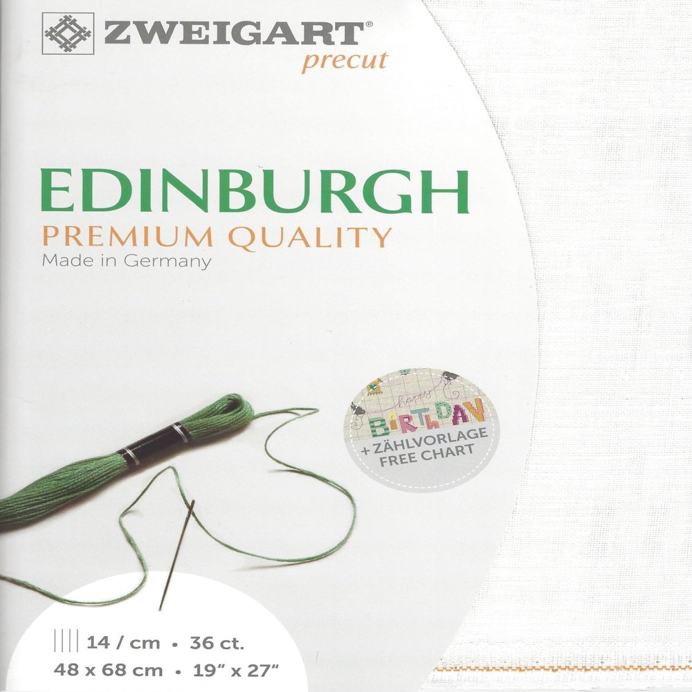 Wizardi Edinburgh 36 Count White 3217/100. Needlework Canvas, Cross-Stitch Fabric, Embroidery Cloth, Needlepoint Canvas. 100% Linen. Precut Zweigart