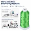 Simthread 5500Yds Embroidery Thread, 5000M High-Yardage 40WT 100% Polyester Thread 170+ Vivid Colors, High-Speed Rated Compatible with Brother, Singer, Janome & More - Christmas Green S039 view 3