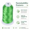 Simthread 5500Yds Embroidery Thread, 5000M High-Yardage 40WT 100% Polyester Thread 170+ Vivid Colors, High-Speed Rated Compatible with Brother, Singer, Janome & More - Christmas Green S039 view 4