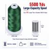 Simthread 5500Yds Embroidery Thread 5000M, 40WT Polyester Machine Embroidery Thread, High-Yardage Spool for Brother, Singer, Janome, Babylock, Husqvarna, Home & Commercial Machines, Holly Green S041 view 2