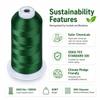 Simthread 5500Yds Embroidery Thread 5000M, 40WT Polyester Machine Embroidery Thread, High-Yardage Spool for Brother, Singer, Janome, Babylock, Husqvarna, Home & Commercial Machines, Holly Green S041 view 4