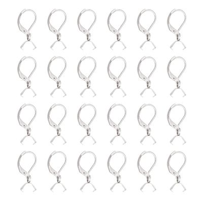 UNICRAFTALE 50pcs Leverback French Earring Hooks Stainless Steel Hoop Earwire Findings with Ice Pick Pinch Bails Metal Earring Hooks for Dangle Earring Jewelry Making 23.5mm