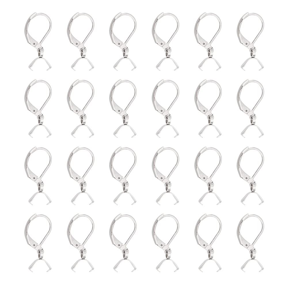 UNICRAFTALE 50pcs Leverback French Earring Hooks Stainless Steel Hoop Earwire Findings with Ice Pick Pinch Bails Metal Earring Hooks for Dangle Earring Jewelry Making 23.5mm