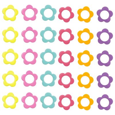 Hilsayum 30PCS Mini Size Stitch Markers Flower Shape Metal Stitch Markers Ring Multicolor Crochet Markers Knitting Weaving Tools