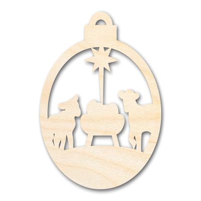 Unfinished Wood Bethlehem Nativity Ornament Shape Christmas Craft up to 46" DIY 20" / 1/8"