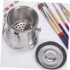 Stainless Steel Thickened Paint Brush Washer Lid Multi-Function Oil Paint Pen Cleaning Barrel Double-Layer Art Brush Holder for Watercolor view 2