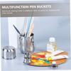 Stainless Steel Thickened Paint Brush Washer Lid Multi-Function Oil Paint Pen Cleaning Barrel Double-Layer Art Brush Holder for Watercolor view 4