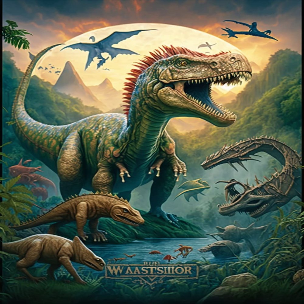 Diamond Painting Kits Animals World - Fierce Dinosaurs, 5D Full Round Gemstone Crystal Crafts, for Adults and Kids, Gifts for Room Decor & Living Room Decor (12 X 16 Inch)