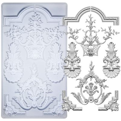 Art Mold for Polyclay Air Dry Clay Plaster, Medallion Frame