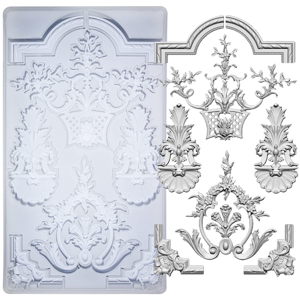 Art Mold for Polyclay Air Dry Clay Plaster, Medallion Frame