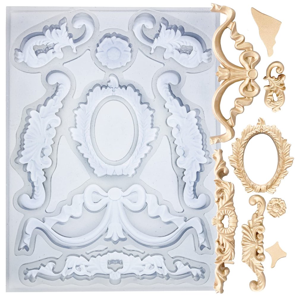 Art Mold for Polyclay Air Dry Clay Plaster, Wreath and Frame