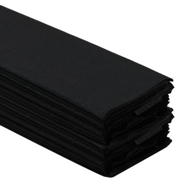 Crepe Paper Folds (20 Sheets) - 20 Inches Wide by 3.2 Feet Long - Mexican Crepe Paper -21 Assorted Color (Black)