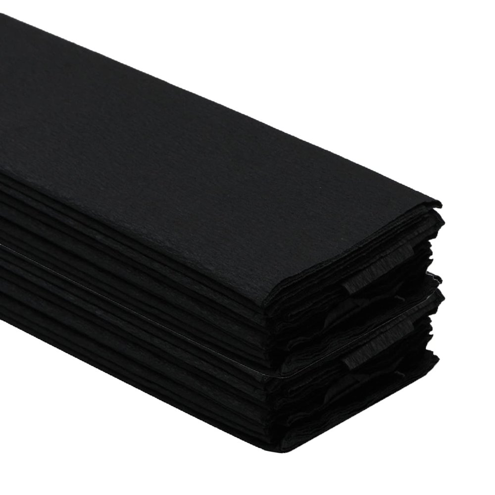 Crepe Paper Folds (20 Sheets) - 20 Inches Wide by 3.2 Feet Long - Mexican Crepe Paper -21 Assorted Color (Black)