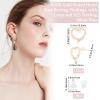 Beebeecraft 1 Box 16Pcs Heart Stud Earring Findings 18K Gold Plated Heart Stud Earrings with Loop and 925 Sterling Silver Pins for Mother's Day Valentine's Day Anniversary DIY Earring Making view 2