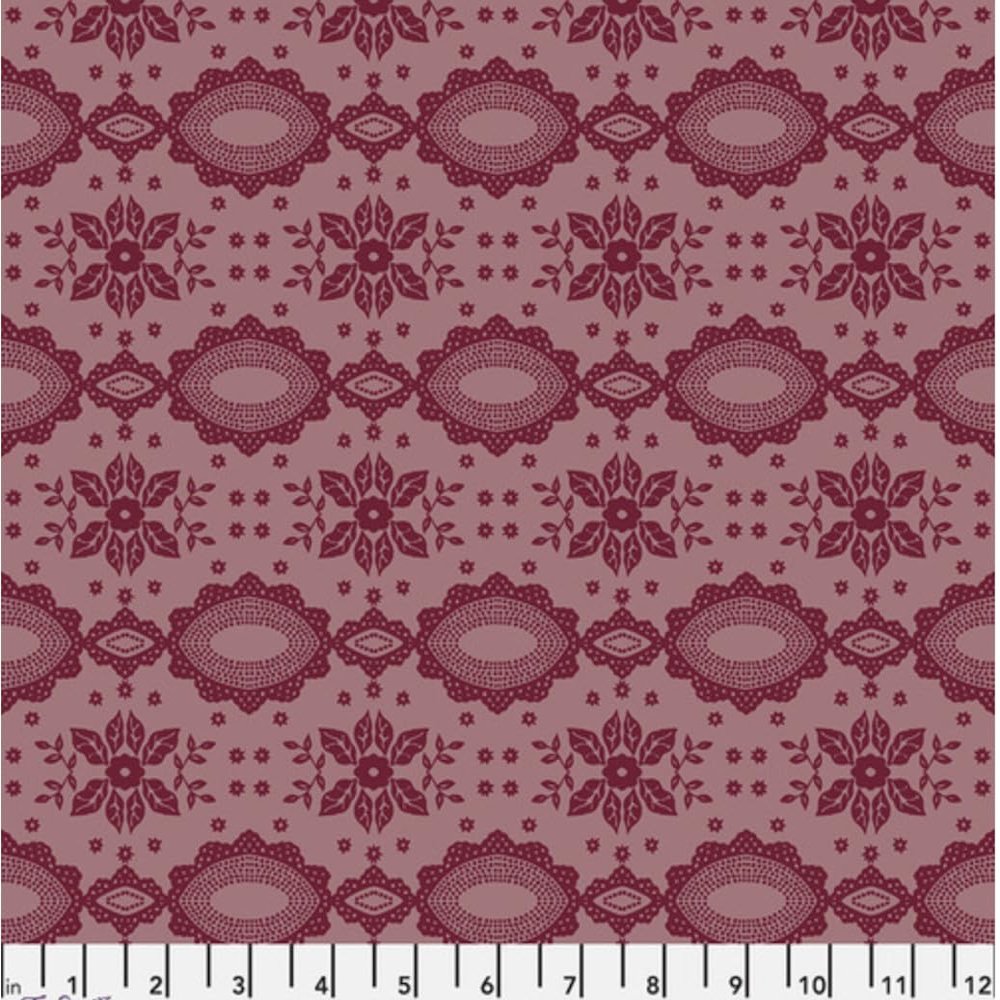 FlashPhoenix Quality Sewing Fabric Natalie Lete Folk Art Lace Terracotta Fabric Size; 36 x 44 by The Yard